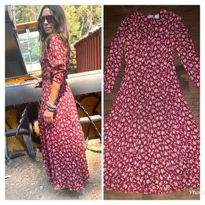 Vintage 80s Liz Claiborne maxi dress peasant